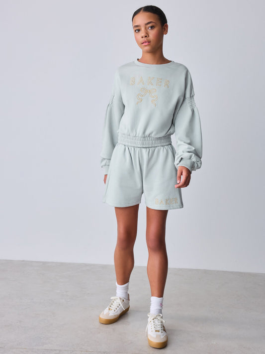Baker by Ted Baker 2 Piece Metal Boxy Shirred Sweater & Shorts Set image 2
