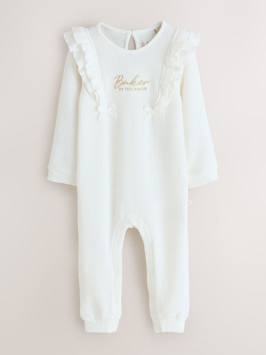 Baker by Ted Baker Textured Bow Long Sleeve Romper image 1