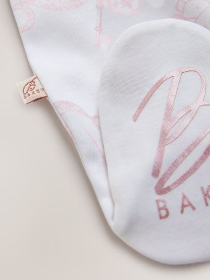 Baker by Ted Baker Pink Layette Sleepsuits 3 Pack image 3