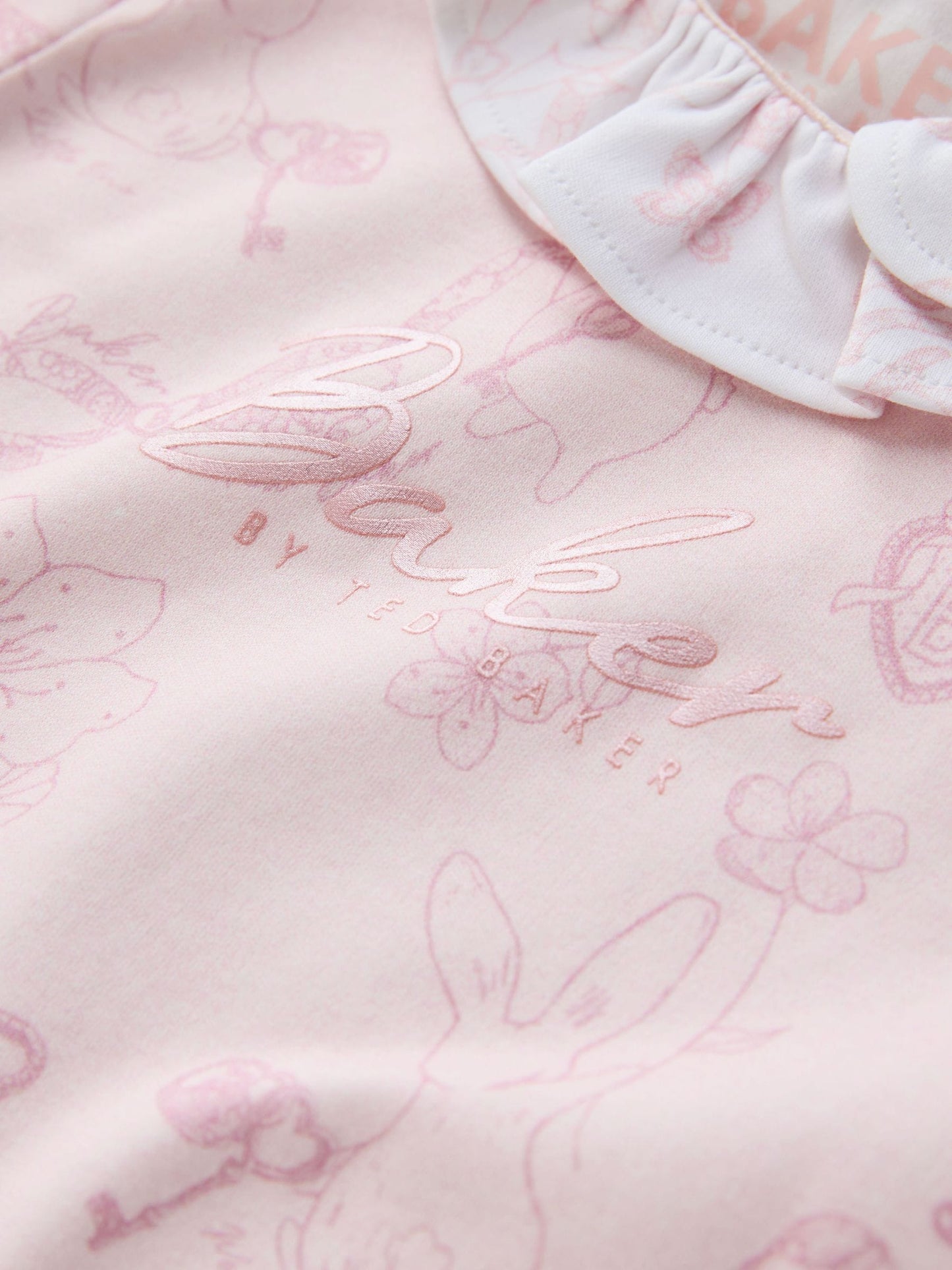 Baker by Ted Baker Pink Layette Sleepsuits 3 Pack image 4