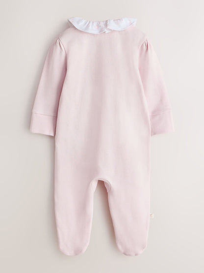 Baker by Ted Baker Pink Layette Sleepsuits 3 Pack image 5