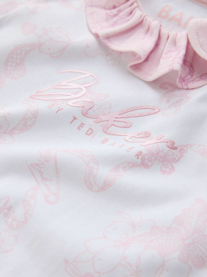 Baker by Ted Baker Pink Layette Sleepsuits 3 Pack image 6