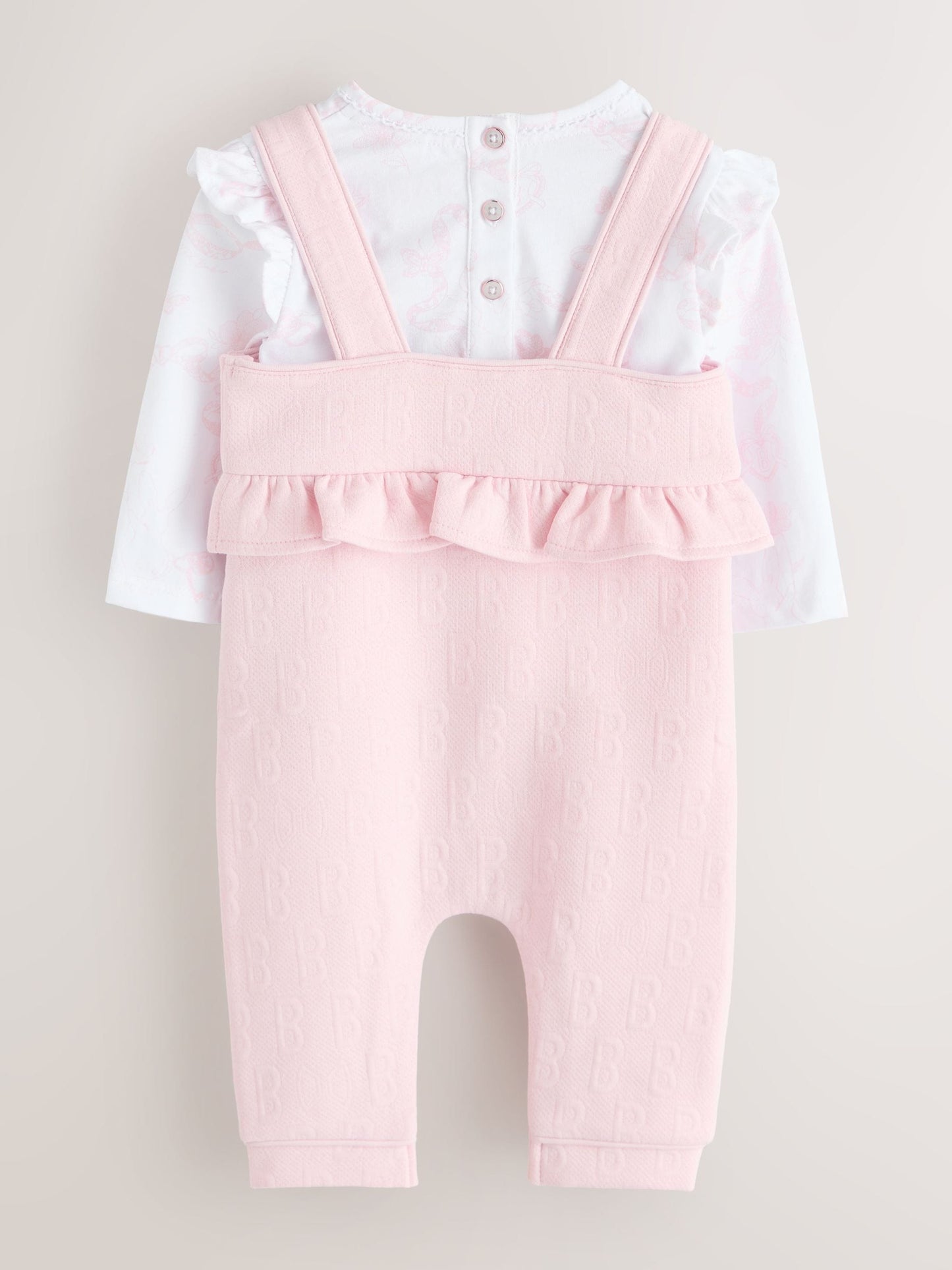 Baker by Ted Baker 2 Piece Jacquard Bow Dungaree & T-Shirt Set image 2