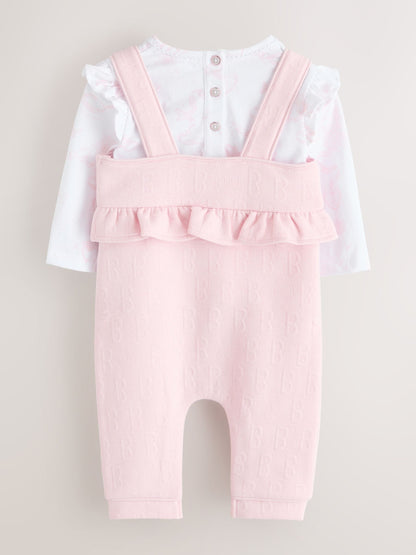 Baker by Ted Baker 2 Piece Jacquard Bow Dungaree & T-Shirt Set image 2