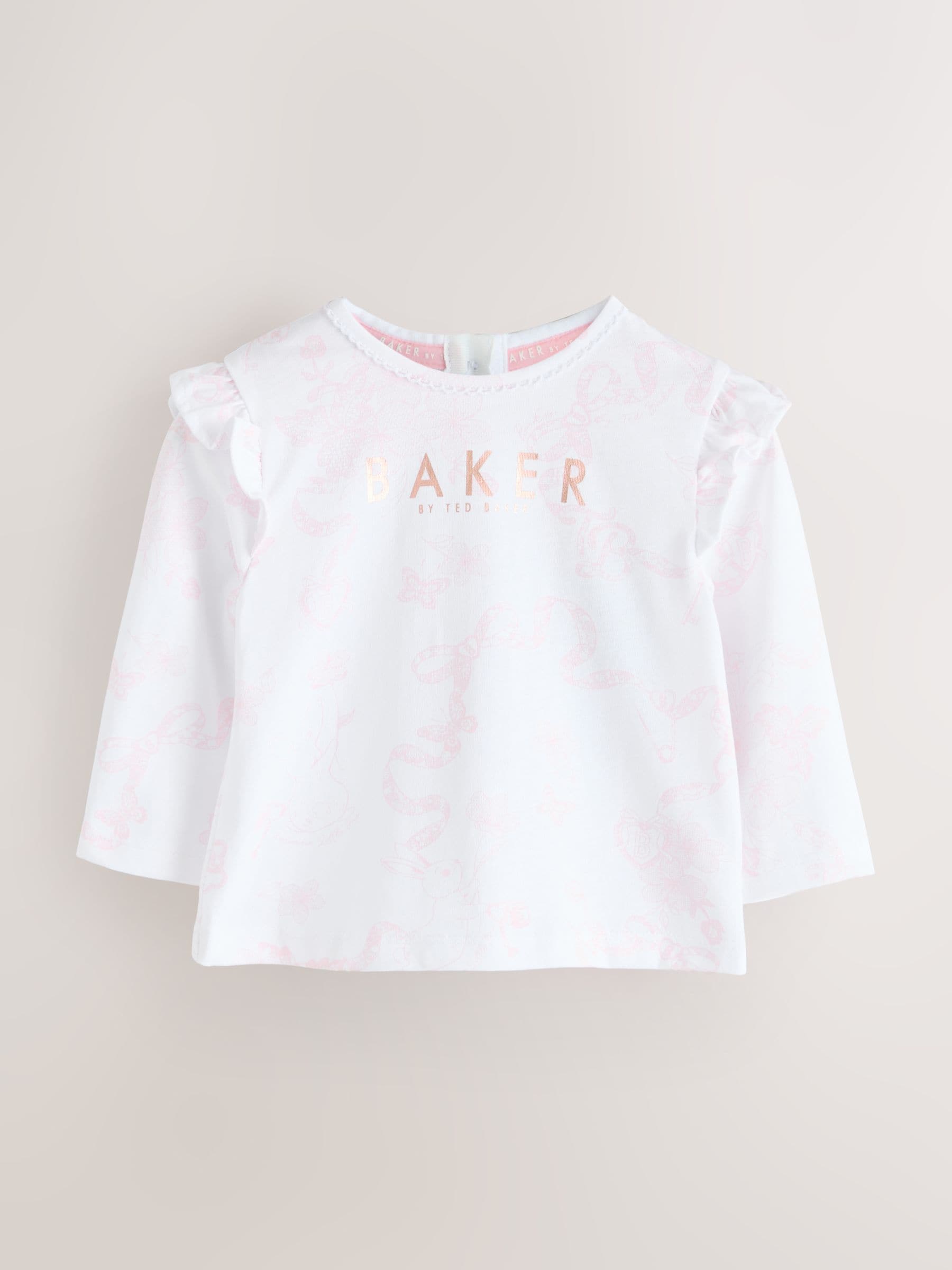 Baker by Ted Baker 2 Piece Jacquard Bow Dungaree & T-Shirt Set image 3