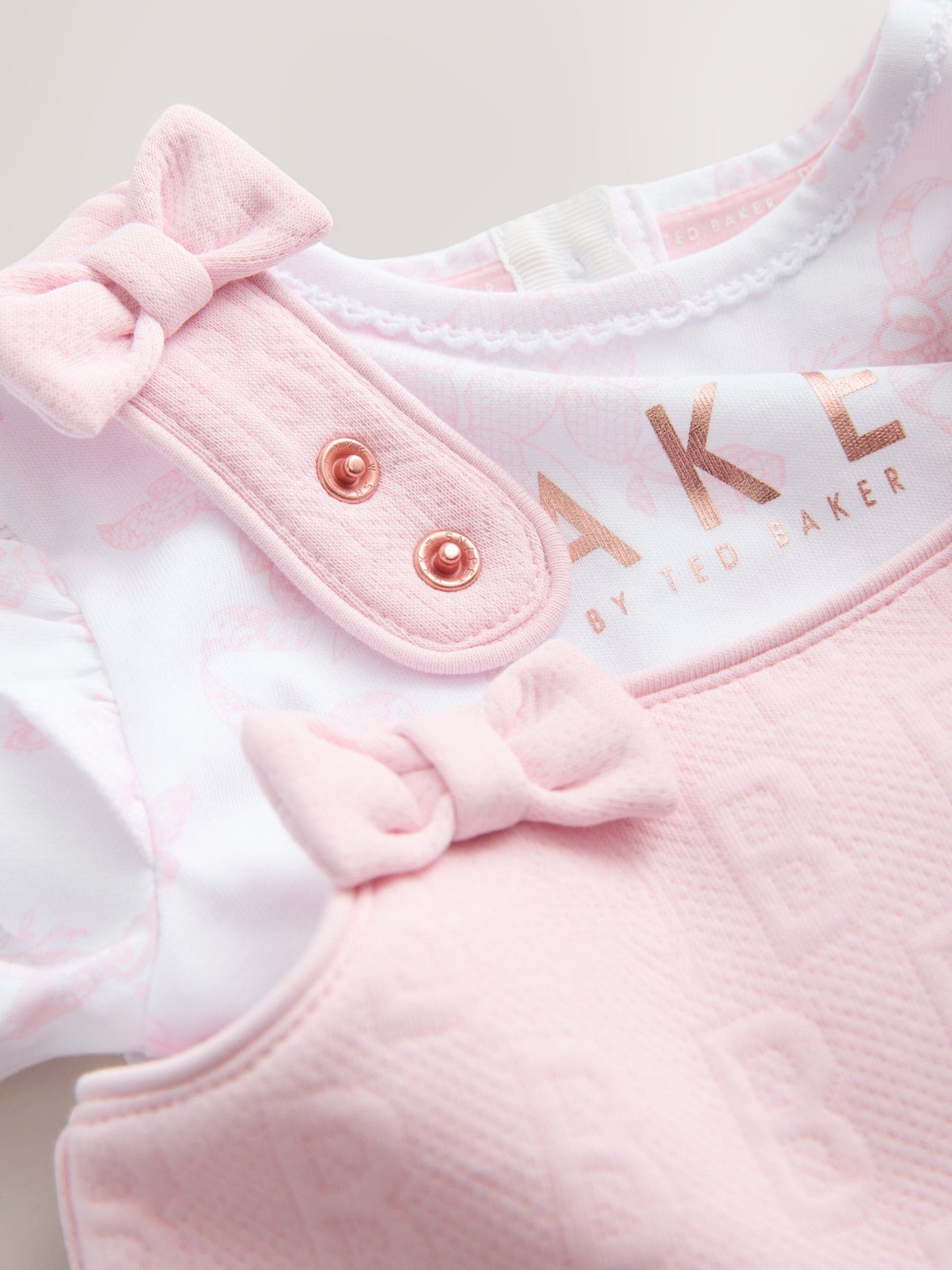 Baker by Ted Baker 2 Piece Jacquard Bow Dungaree & T-Shirt Set image 4