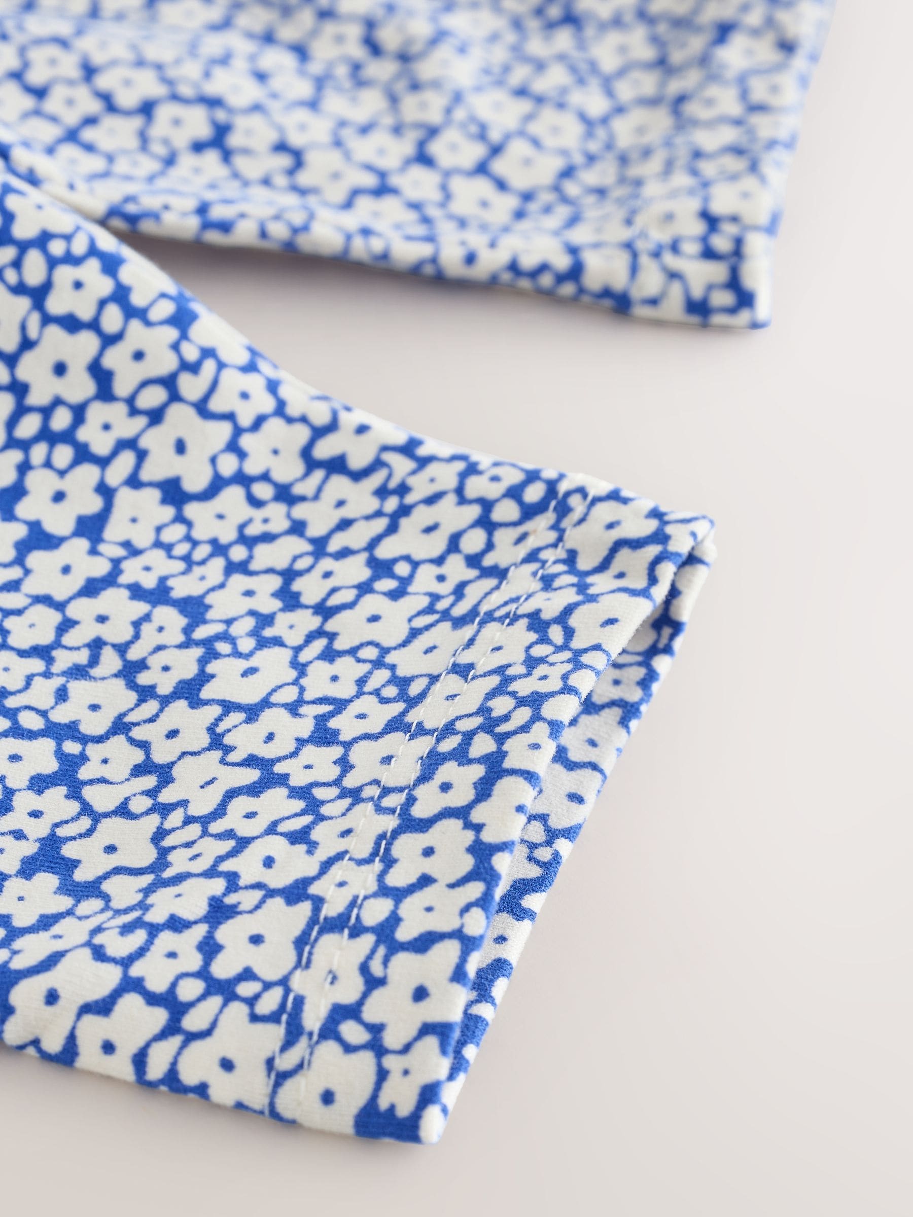 Blue Ditsy Floral Cropped Leggings (3mths-7yrs) image 4