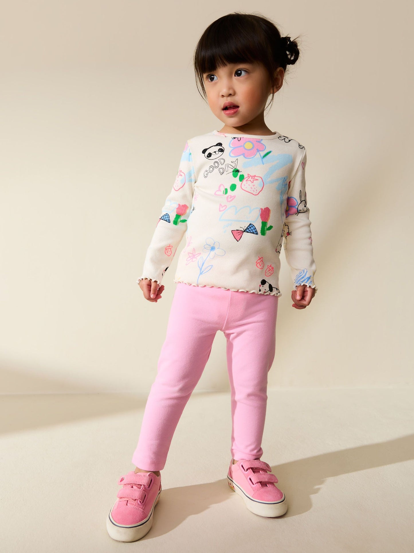 Sugar Pink Plain Leggings (3mths-7yrs) image 2
