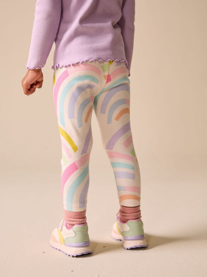 Ecru White Ribbed Leggings (3mths-7yrs) image 2