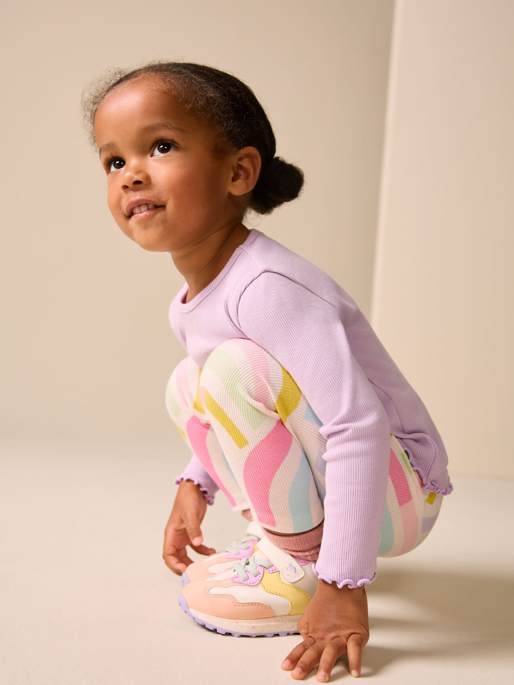 Ecru White Ribbed Leggings (3mths-7yrs) image 3