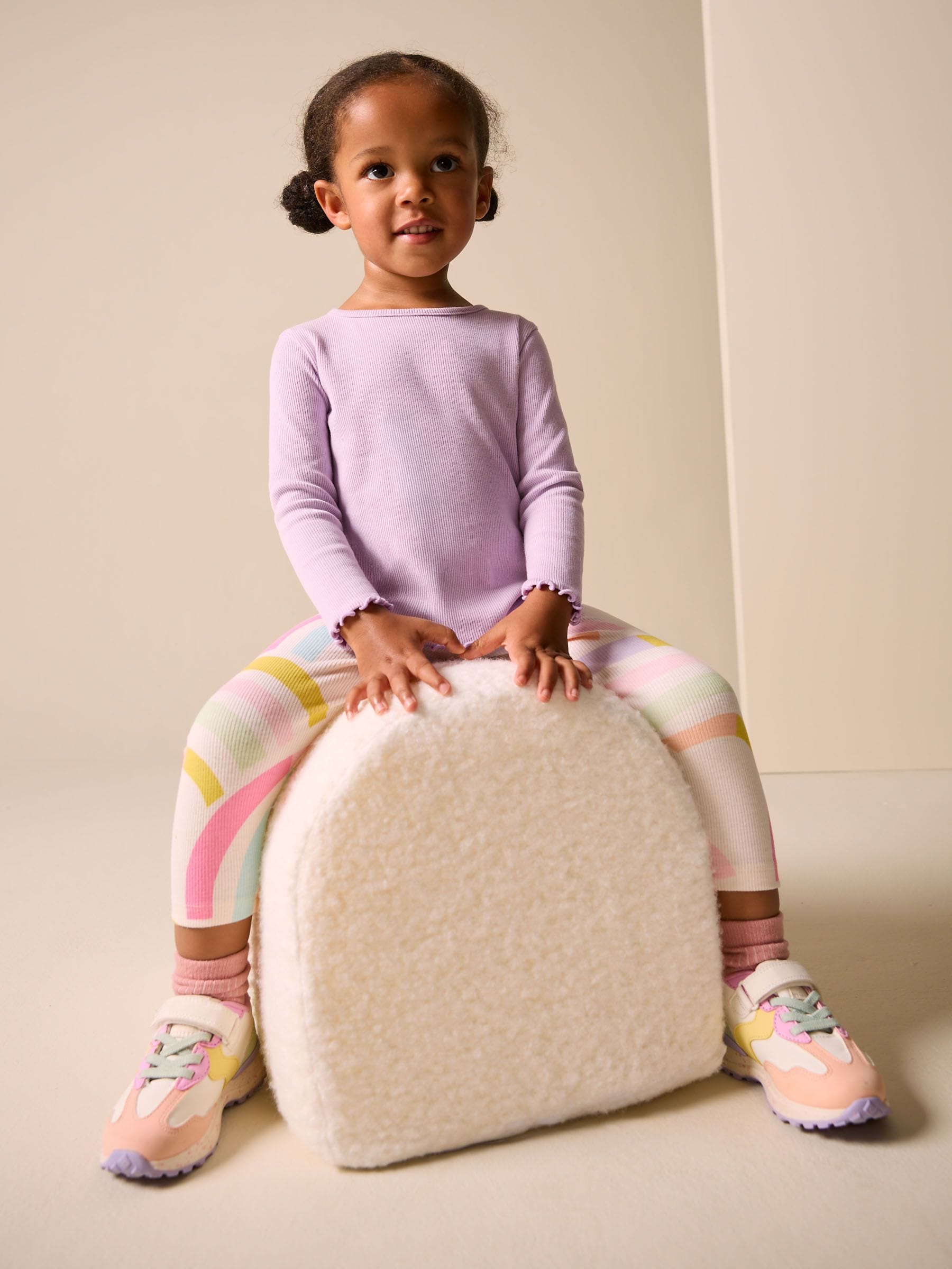 Ecru White Ribbed Leggings (3mths-7yrs) image 4