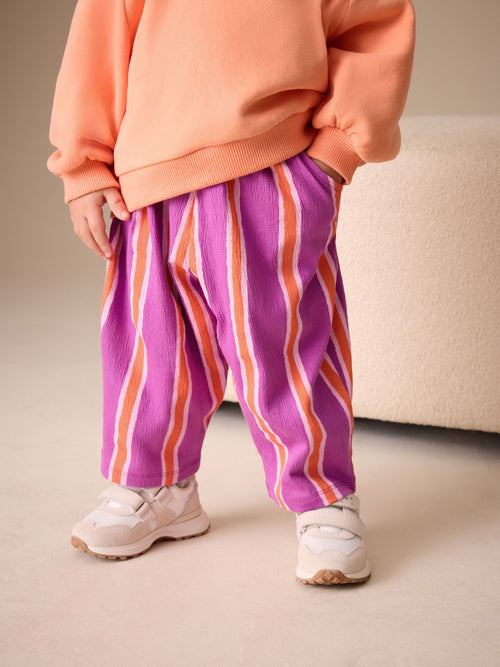 Purple Orange Stripe Barrel Leg Trousers (3mths-7yrs) image 1