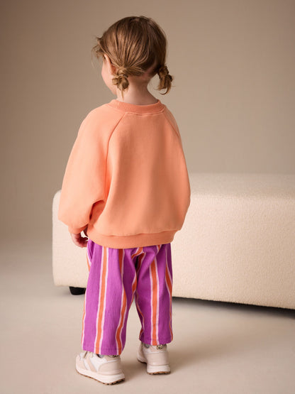 Purple Orange Stripe Barrel Leg Trousers (3mths-7yrs) image 3