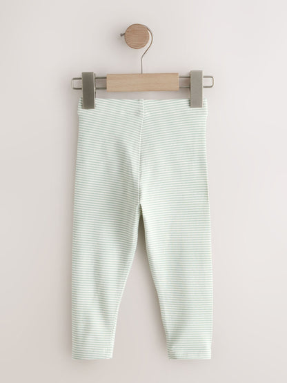 Green/Ecru Stripe Bee Embellished Leggings (3mths-7yrs) image 5