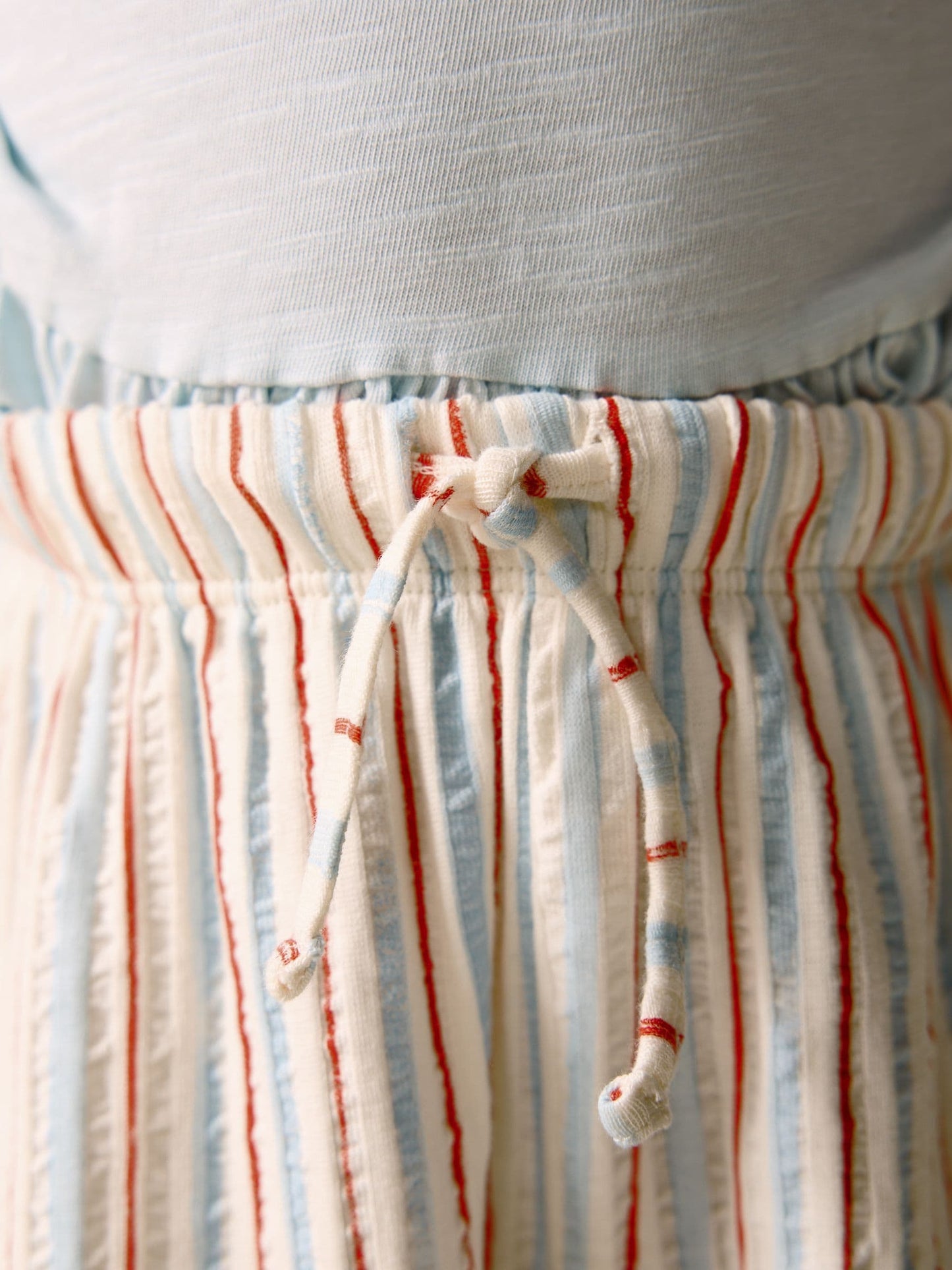 Ecru Red & Blue Stripe Wide Leg Trousers (3mths-7yrs) image 4