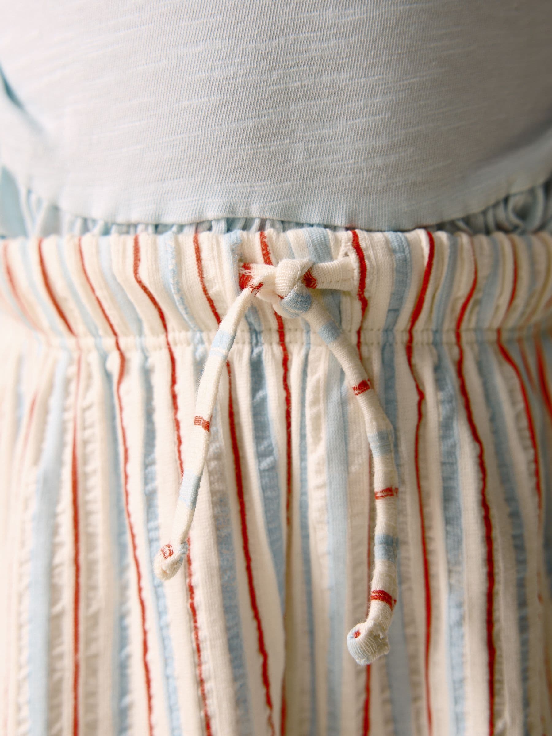 Ecru Red & Blue Stripe Wide Leg Trousers (3mths-7yrs) image 4