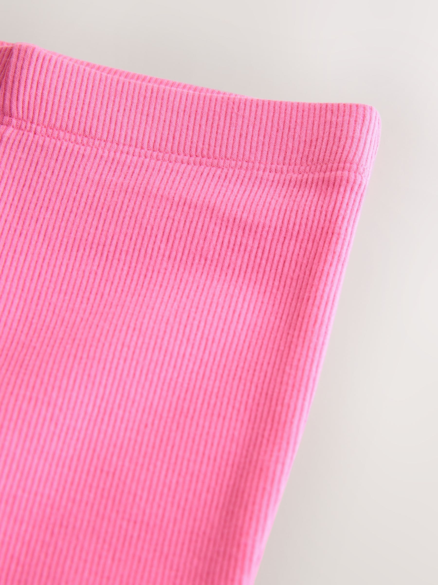 Bright Sugar Pink Rib Flare Leggings (3mths-7yrs) image 5