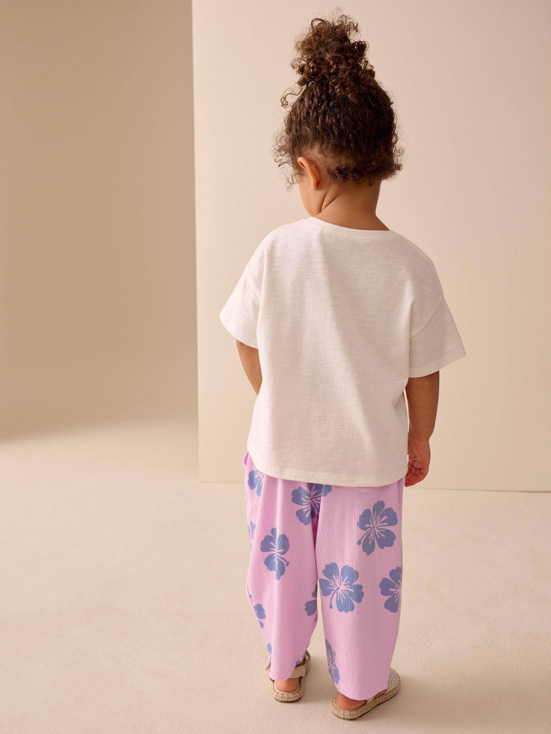 Lilac Purple Flower Barrel Leg Trousers (3mths-7yrs) image 3