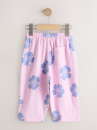Lilac Purple Flower Barrel Leg Trousers (3mths-7yrs) image 5