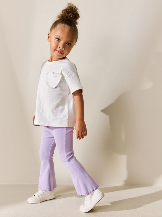 Lilac Purple Rib Flare Leggings (3mths-7yrs) image 2