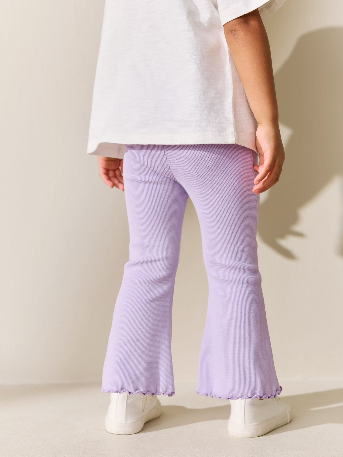 Lilac Purple Rib Flare Leggings (3mths-7yrs) image 3