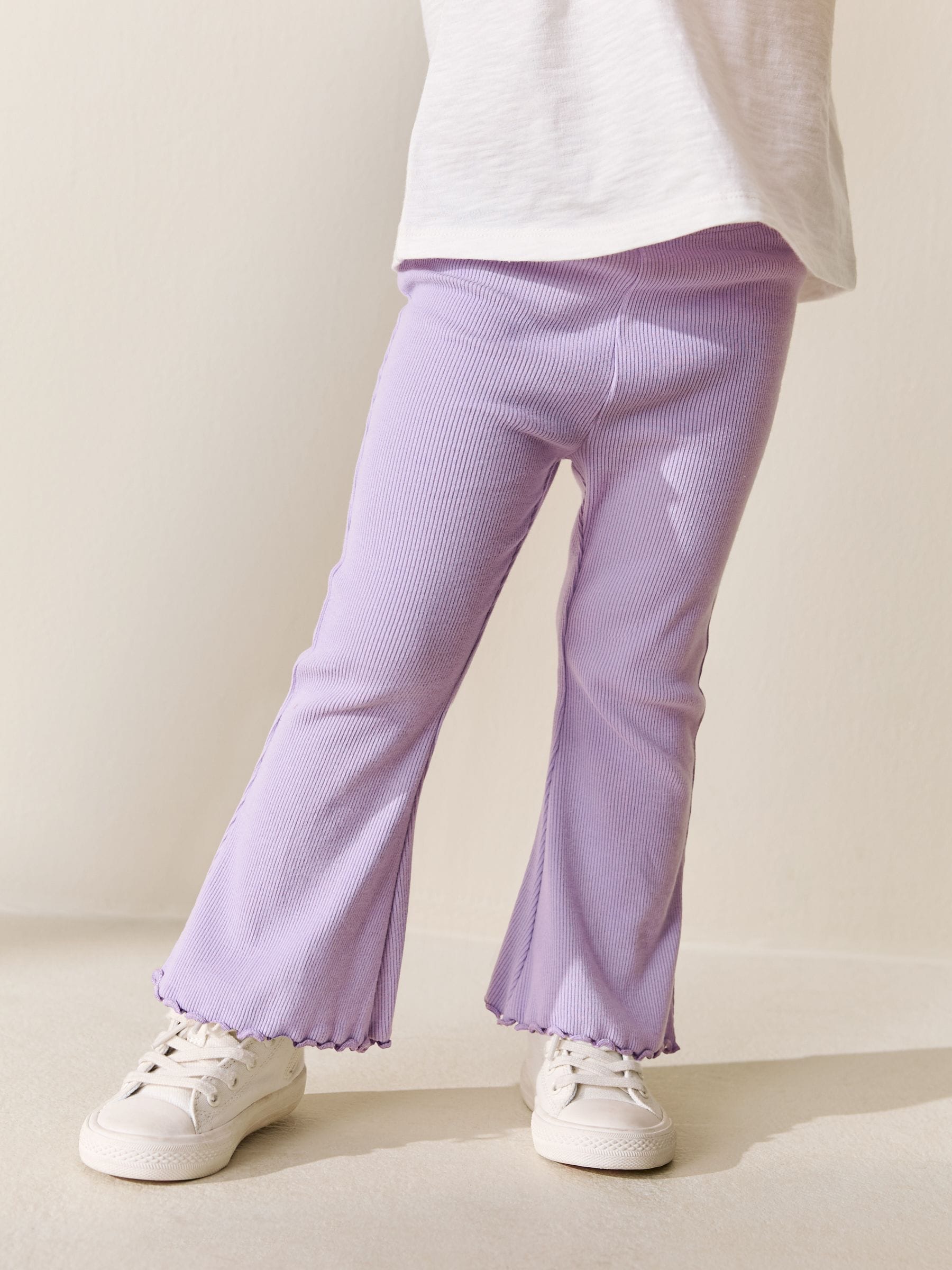 Lilac Purple Rib Flare Leggings (3mths-7yrs) image 4