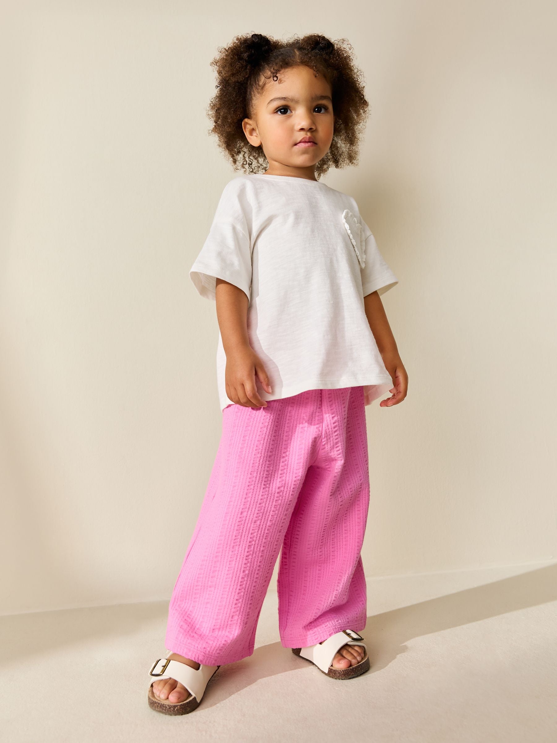 Pink Wide Leg Trousers (3mths-7yrs) image 2