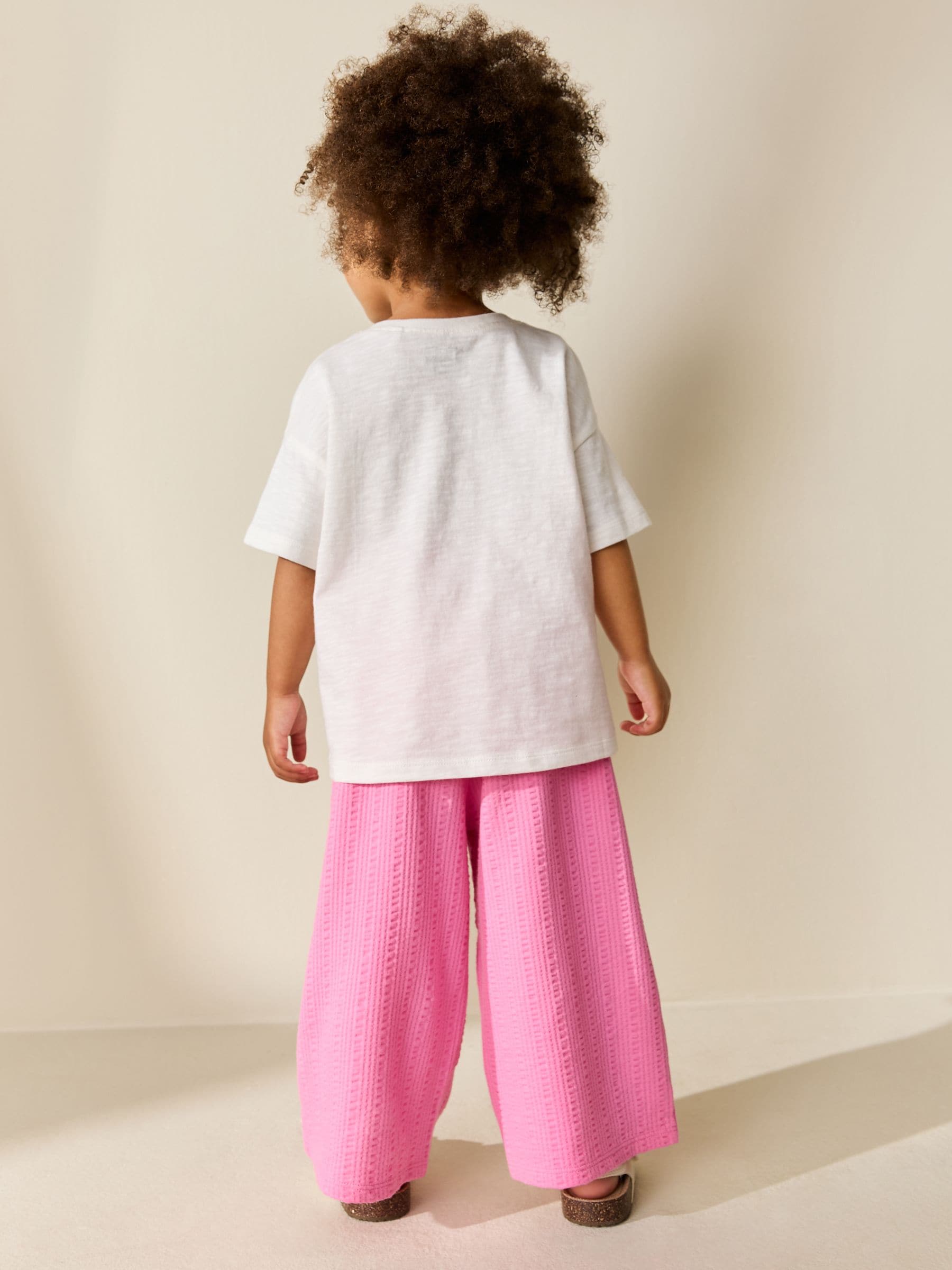 Pink Wide Leg Trousers (3mths-7yrs) image 3