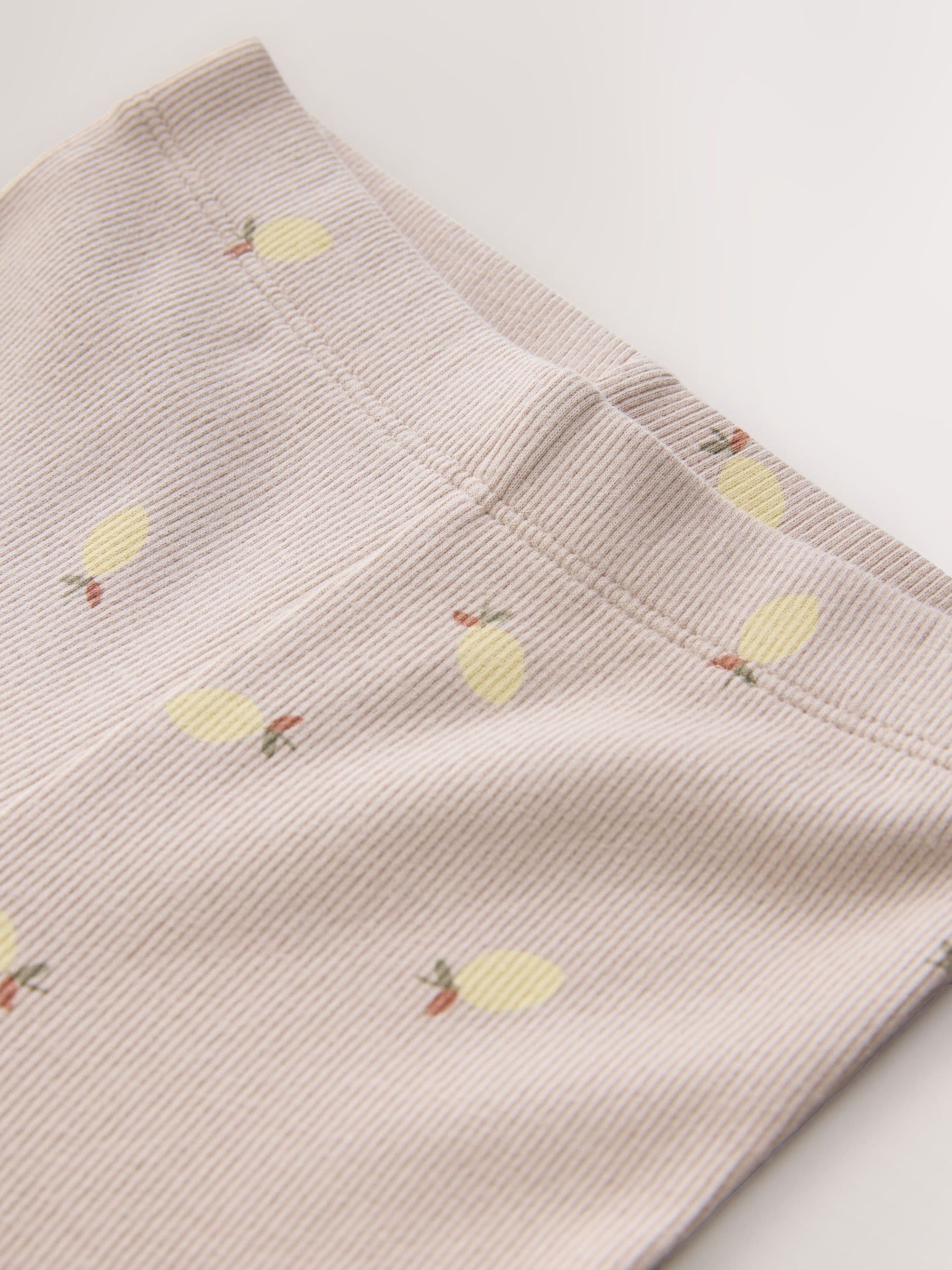 Neutral Lemon Print Rib Flare Leggings (3mths-7yrs) image 7