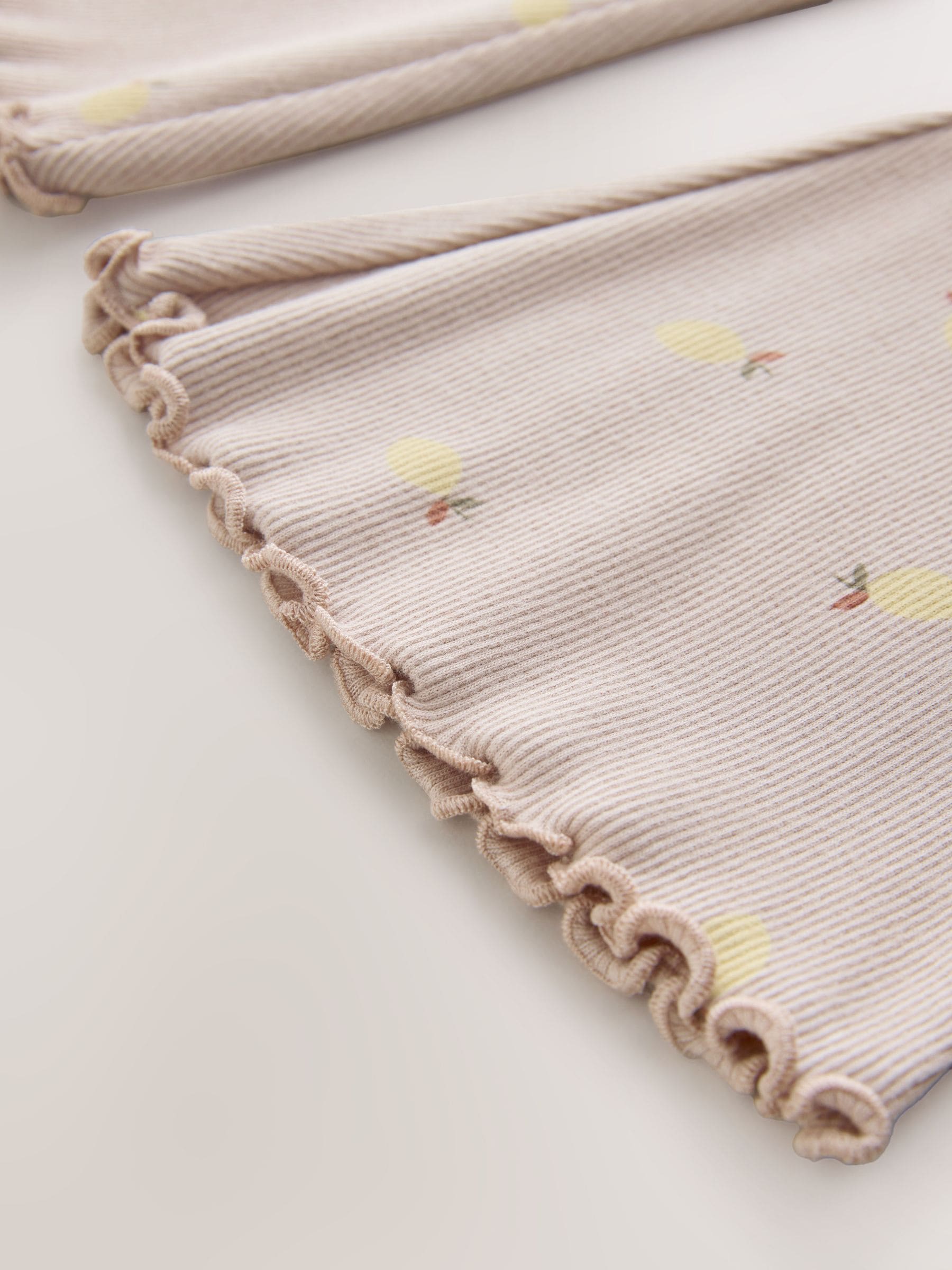 Neutral Lemon Print Rib Flare Leggings (3mths-7yrs) image 8