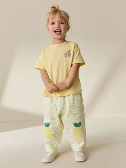 Yellow Lemons Embellished Barrel Trousers (3mths-7yrs) image 2