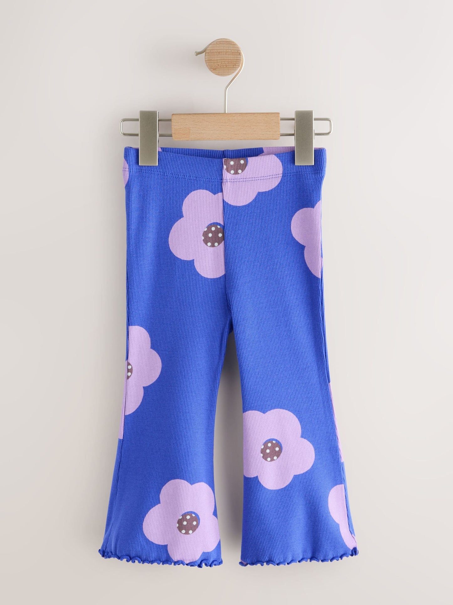 Blue Flower Rib Flare Leggings (3mths-7yrs) image 3