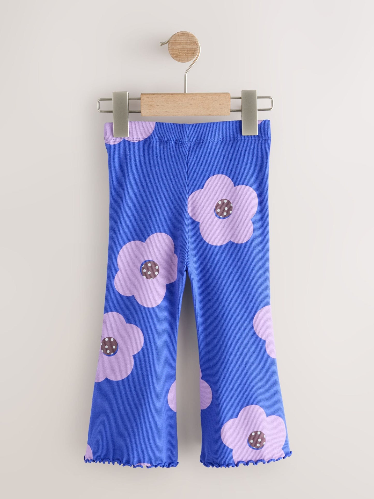 Blue Flower Rib Flare Leggings (3mths-7yrs) image 4