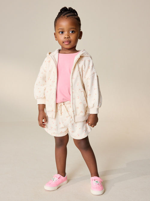 Cream Ditsy Floral Sweat Shorts (3mths-7yrs) image 1