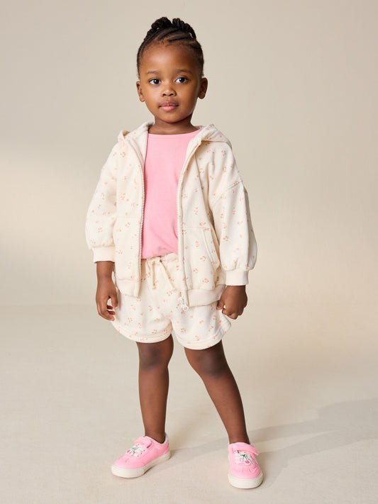 Cream Ditsy Floral Sweat Shorts (3mths-7yrs) image 1