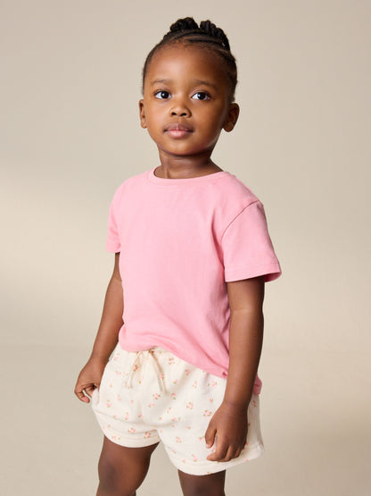 Cream Ditsy Floral Sweat Shorts (3mths-7yrs) image 2