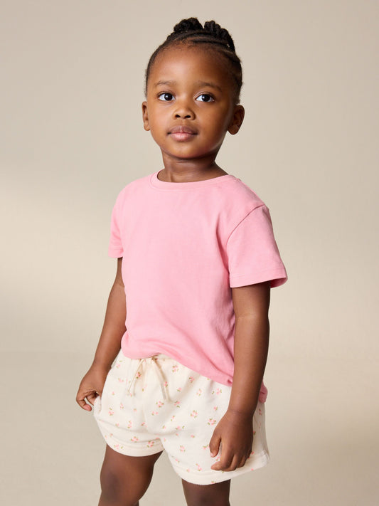 Cream Ditsy Floral Sweat Shorts (3mths-7yrs) image 2