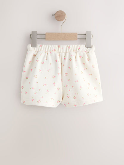 Cream Ditsy Floral Sweat Shorts (3mths-7yrs) image 6