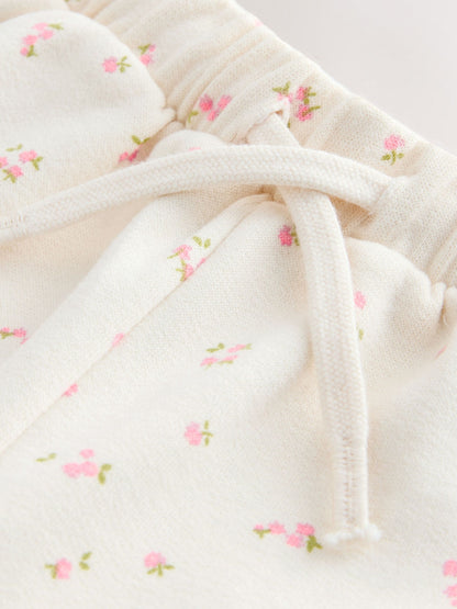 Cream Ditsy Floral Sweat Shorts (3mths-7yrs) image 7