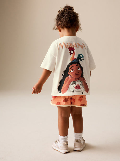 Coral/Ecru Disney Moana Short Sleeve Top and Shorts Set (3mths-7yrs) image 1
