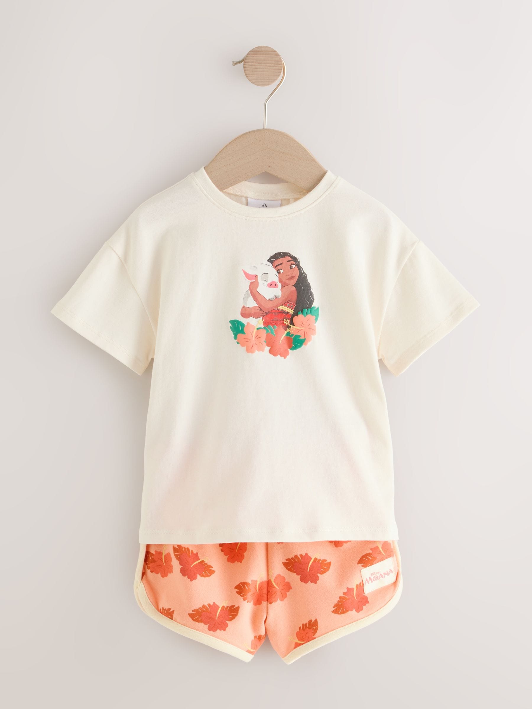 Coral/Ecru Disney Moana Short Sleeve Top and Shorts Set (3mths-7yrs) image 5