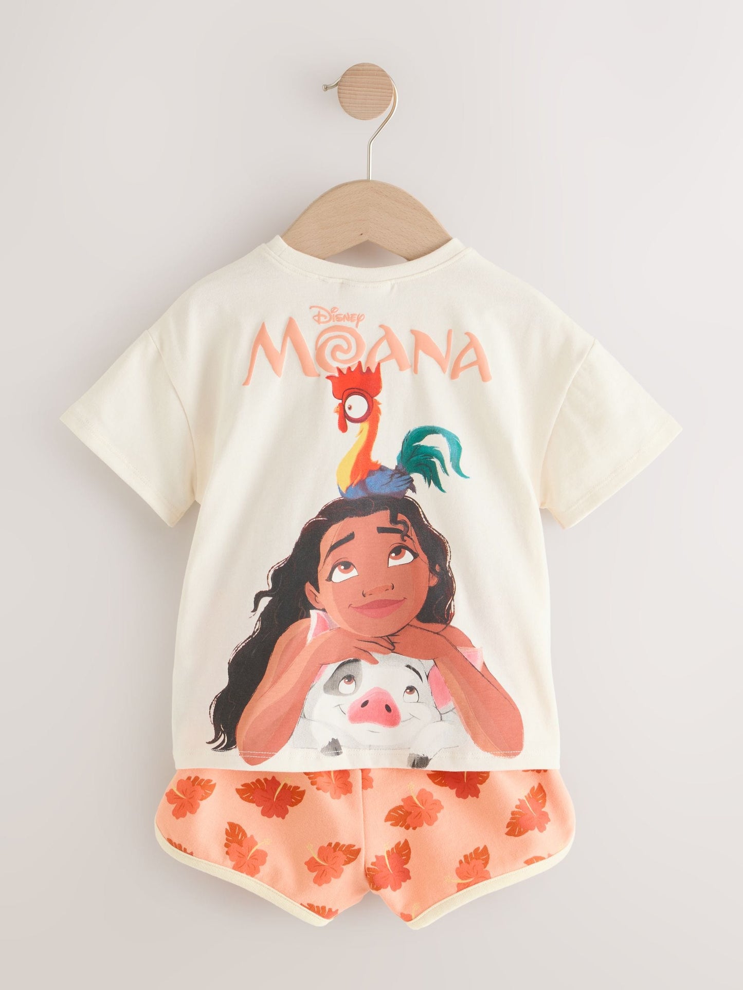 Coral/Ecru Disney Moana Short Sleeve Top and Shorts Set (3mths-7yrs) image 7