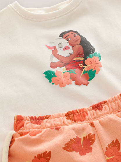 Coral/Ecru Disney Moana Short Sleeve Top and Shorts Set (3mths-7yrs) image 8