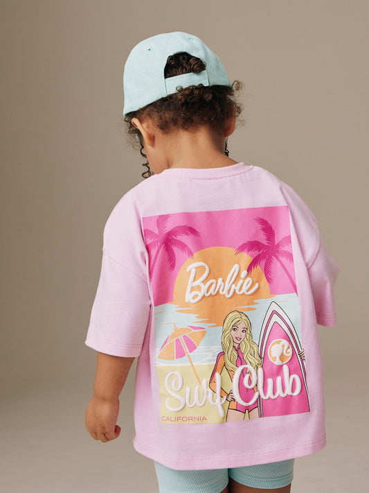 Pink Barbie Short Sleeve T-Shirt and Cycle Shorts Set (3mths-7yrs) image 1