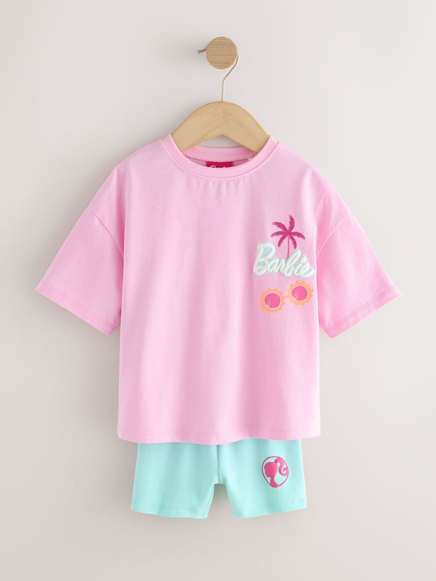 Pink Barbie Short Sleeve T-Shirt and Cycle Shorts Set (3mths-7yrs) image 4