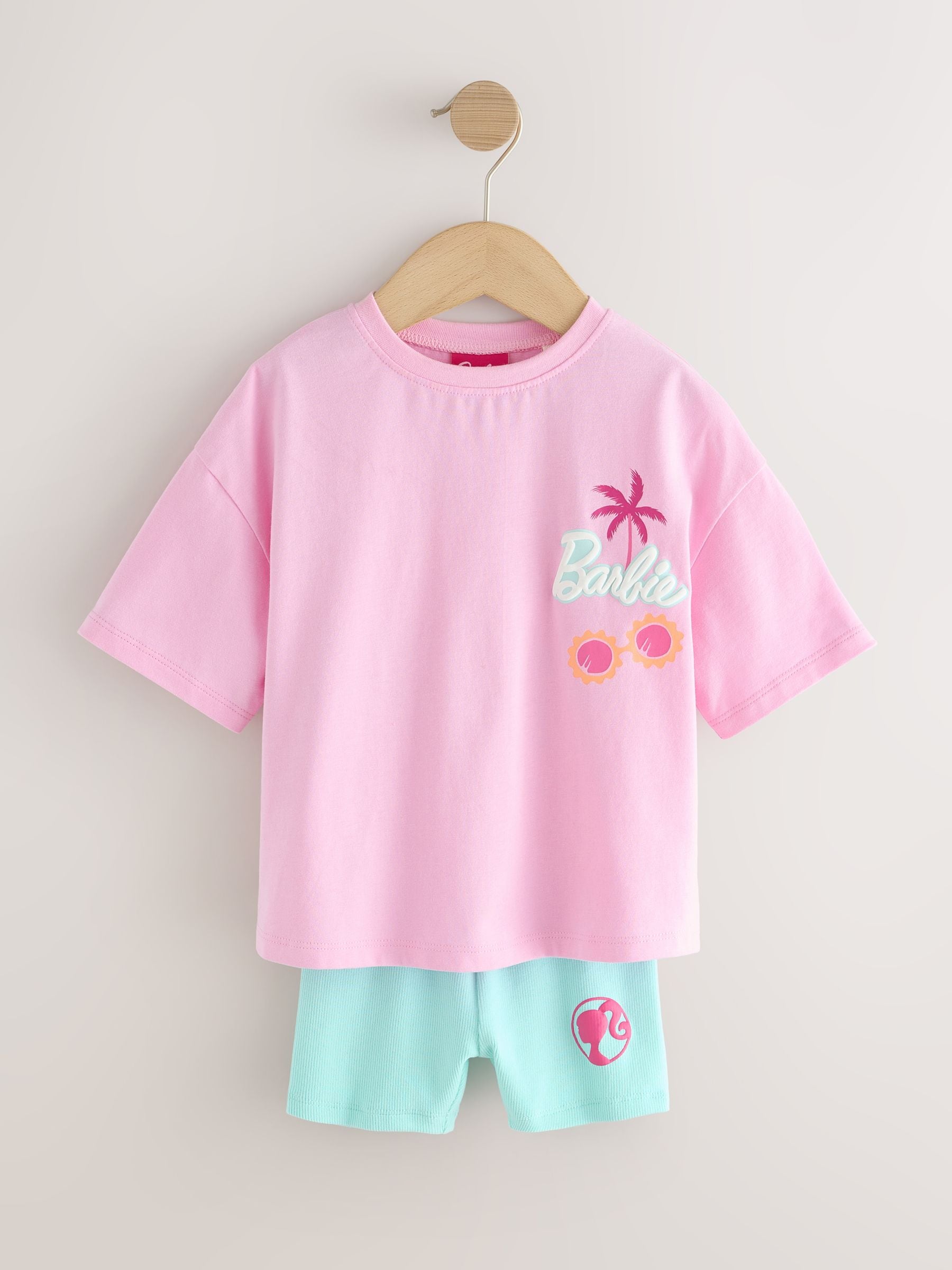 Pink Barbie Short Sleeve T-Shirt and Cycle Shorts Set (3mths-7yrs) image 4