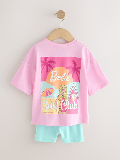 Pink Barbie Short Sleeve T-Shirt and Cycle Shorts Set (3mths-7yrs) image 6