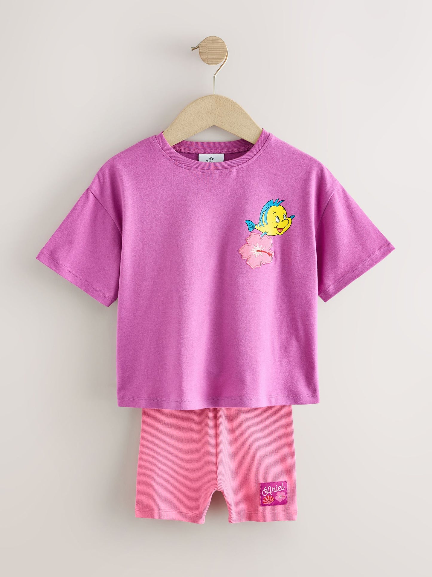 Purple Disney Little Mermaid Short Sleeve T-Shirt and Rib Cycle Shorts Set (3mths-7yrs) image 5