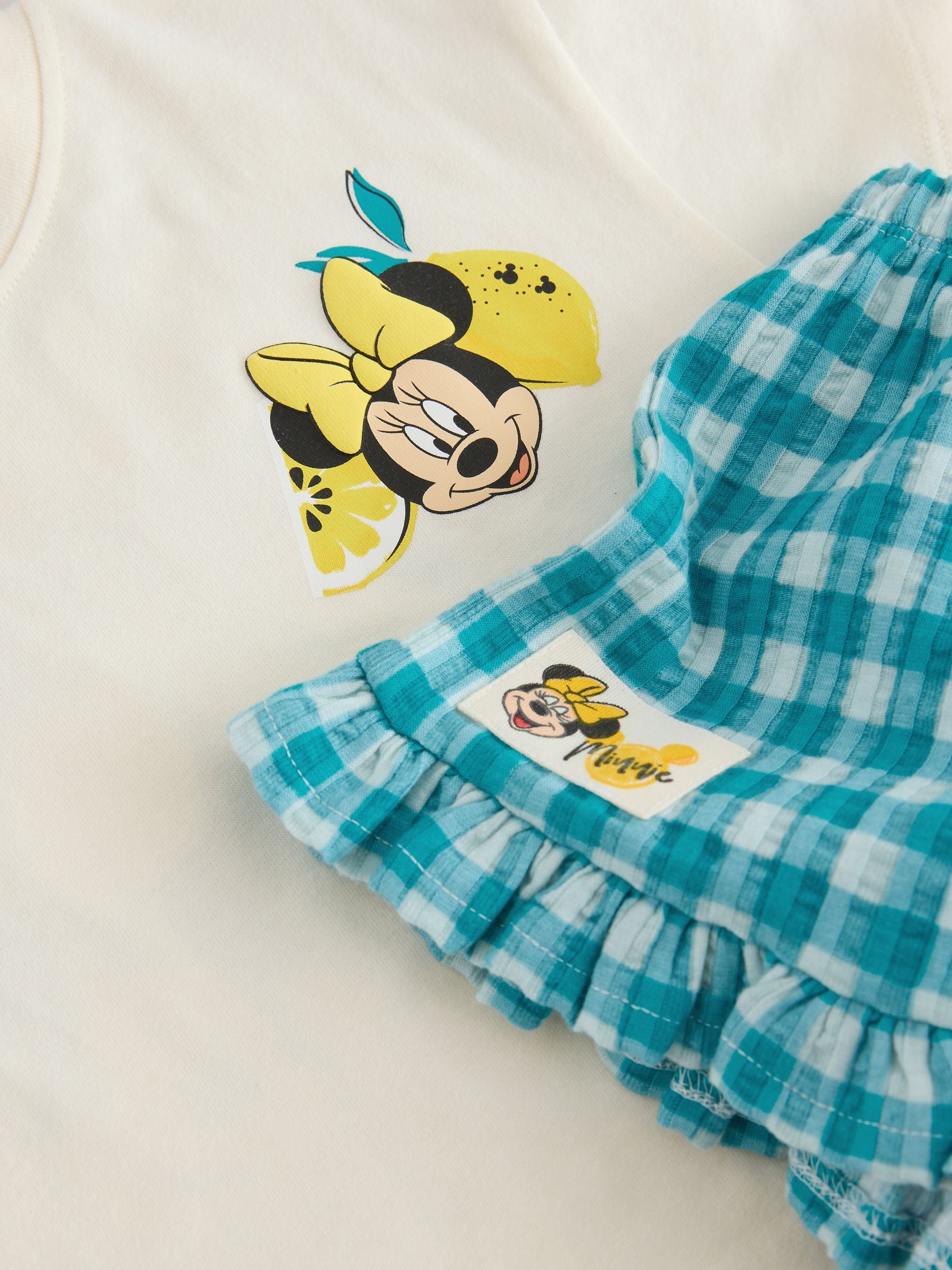 Ecru White Disney Minnie and Mickey Short Sleeve Top and Shorts Set (3mths-7yrs) image 10