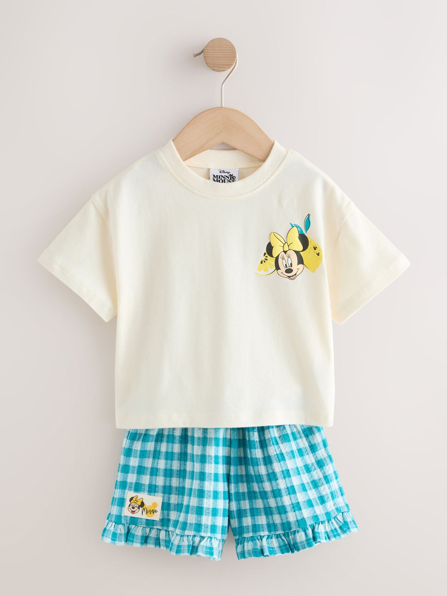 Ecru White Disney Minnie and Mickey Short Sleeve Top and Shorts Set (3mths-7yrs) image 5